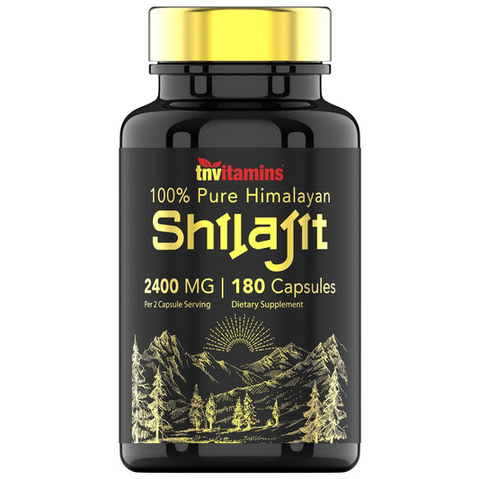 Shilajit Capsules 2400 MG - 180 Capsules | 100% Pure Himalayan Shilajit for Men & Women