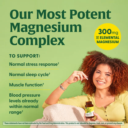 Magnesium 300 Mg - Glycinate, Citrate, Malate - Heart, Nerve Health - 30 Servings