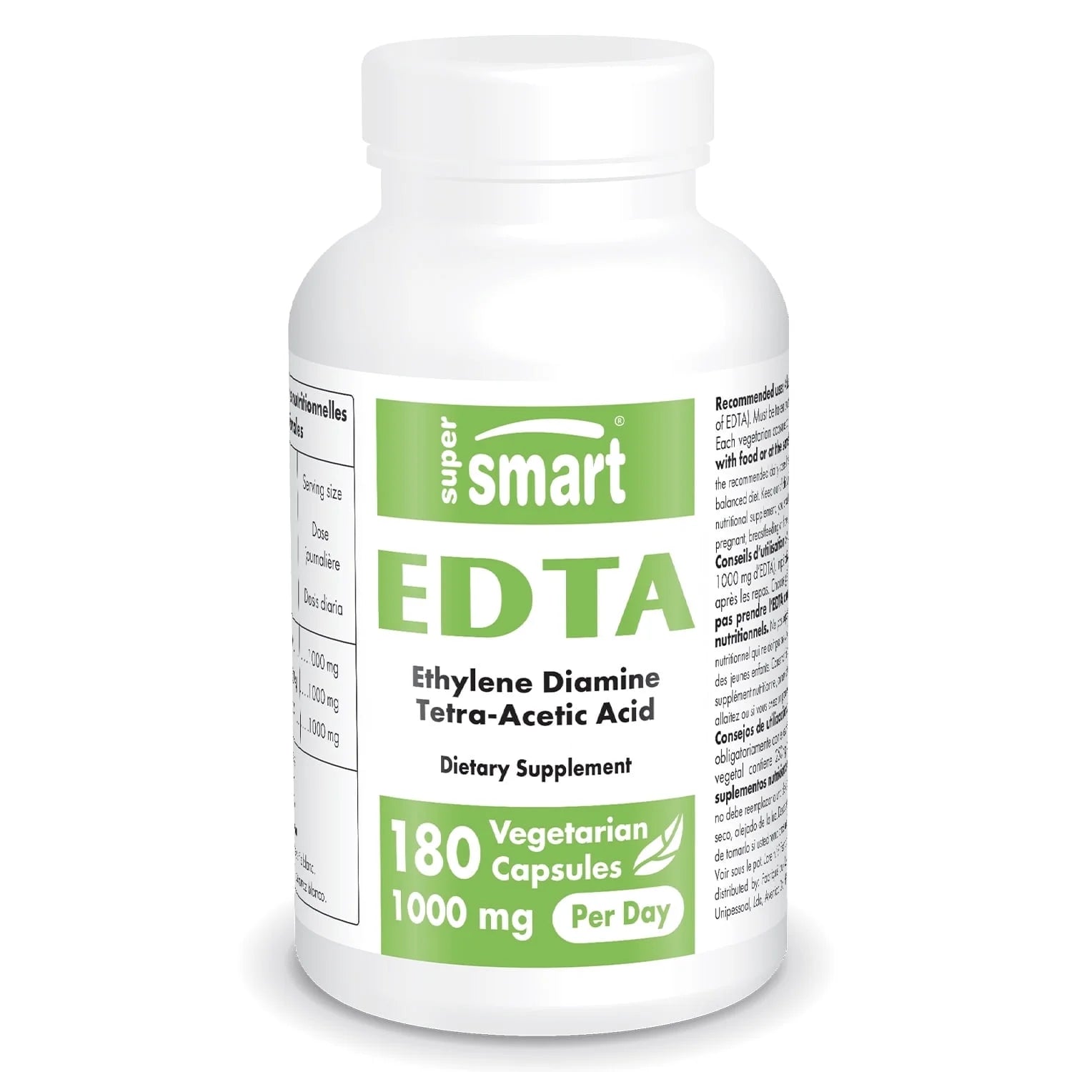 - EDTA 1000Mg per Day - Calcium Disodium EDTA Supplement | Non-Gmo & Gluten Free - 180 Vegetarian Capsules