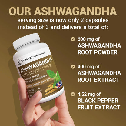 Ashwagandha Capsules with Black Pepper Extract, 90 Capsules