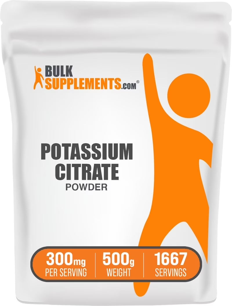 Bulksupplements Potassium Citrate Powder - Gluten Free, 300Mg per Serving, 500G (1.1 Lbs)