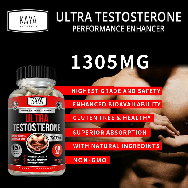 Male Muscle Booster - Natural Workout Supplement to Boost Energy, Endurance and Strength