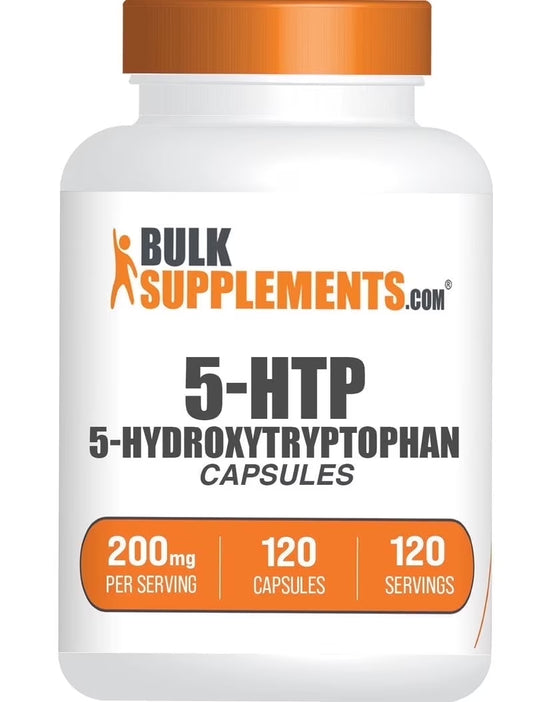 5-HTP 200Mg Capsules - 5-Hydroxytryptophan, Dietary Supplement - 1 Capsule per Serving, 120 Count