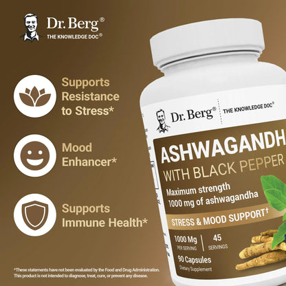 Ashwagandha Capsules with Black Pepper Extract, 90 Capsules