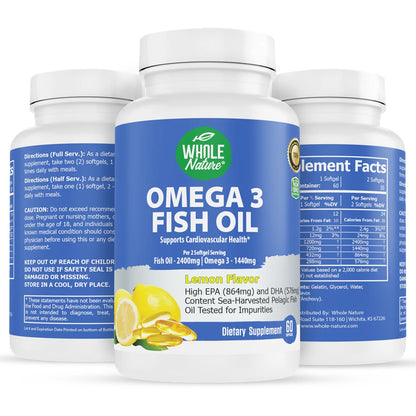 Omega 3 Fish Oil - 2400 Mg Fish Oil , 1440 Mg Omega