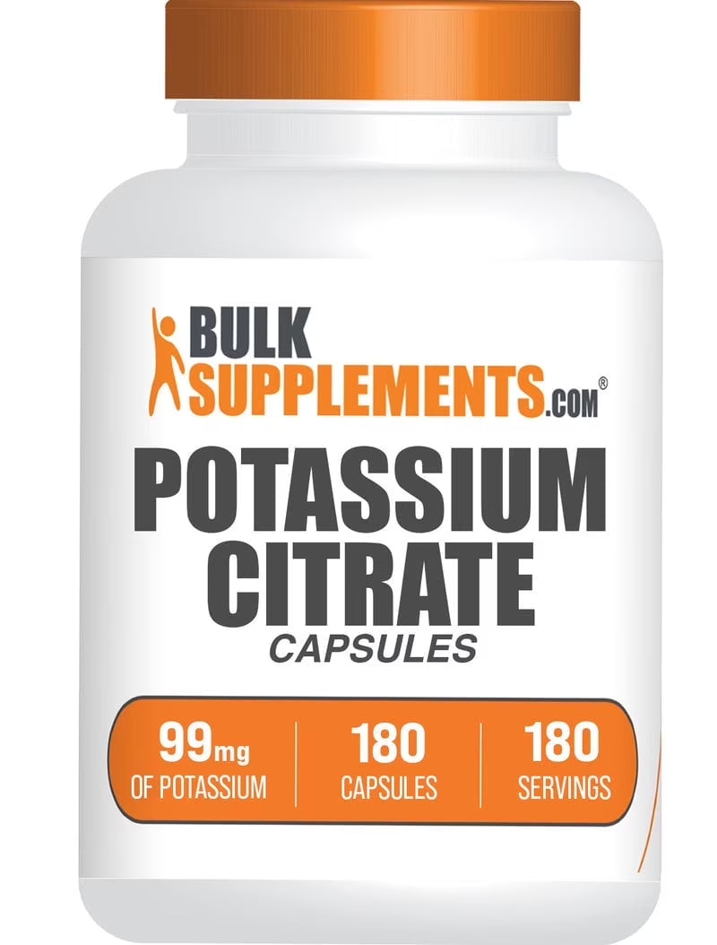 Bulksupplements Potassium Citrate Capsules - 1 Capsule per Serving (99Mg of Potassium), 180 Count
