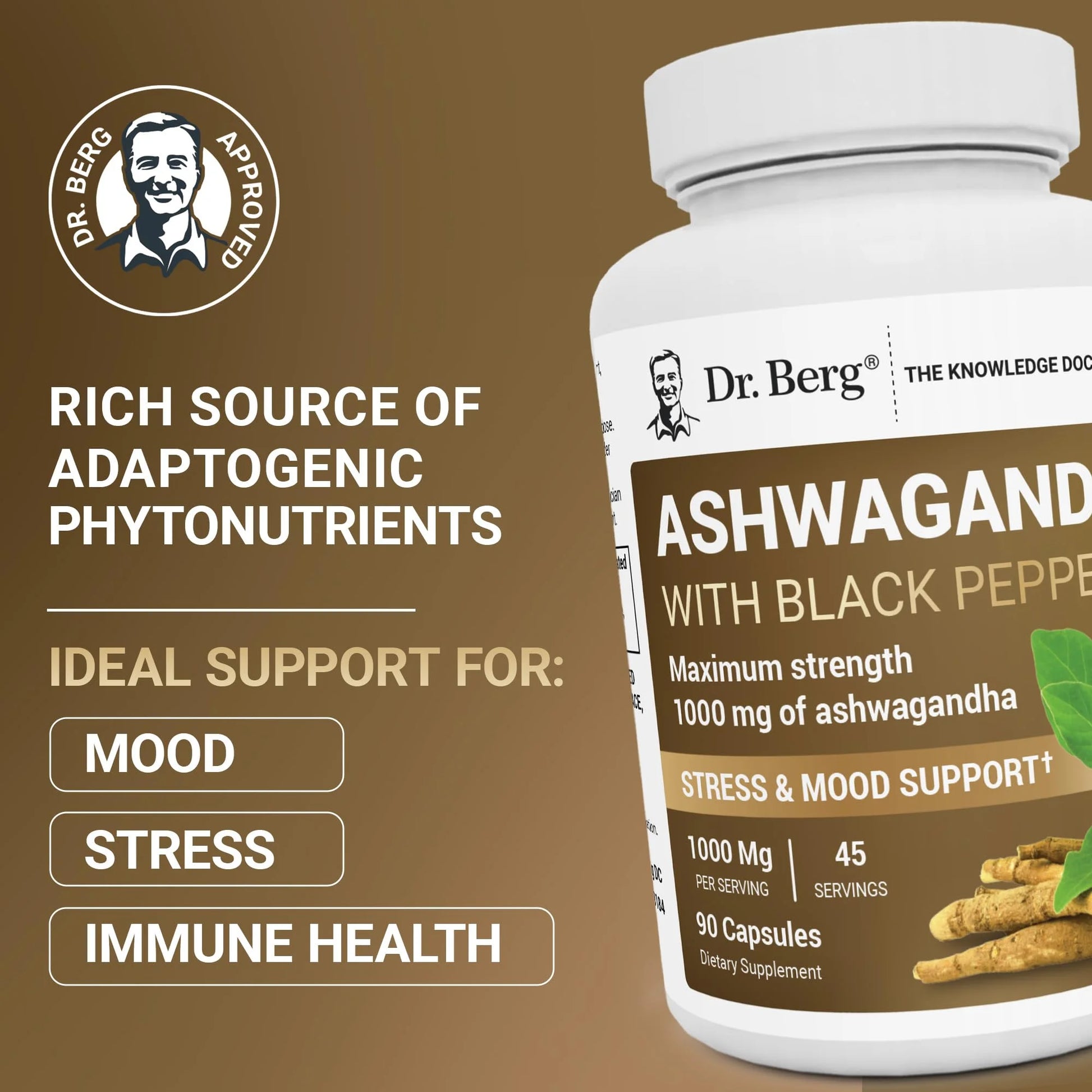 Ashwagandha Capsules with Black Pepper Extract, 90 Capsules