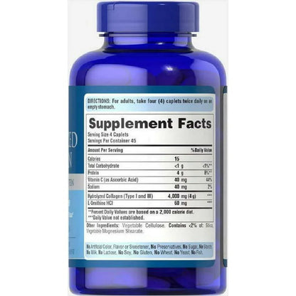 Puritans Pride Hydrolyzed Collagen Caplets, 1000 Mg, 180 Ct