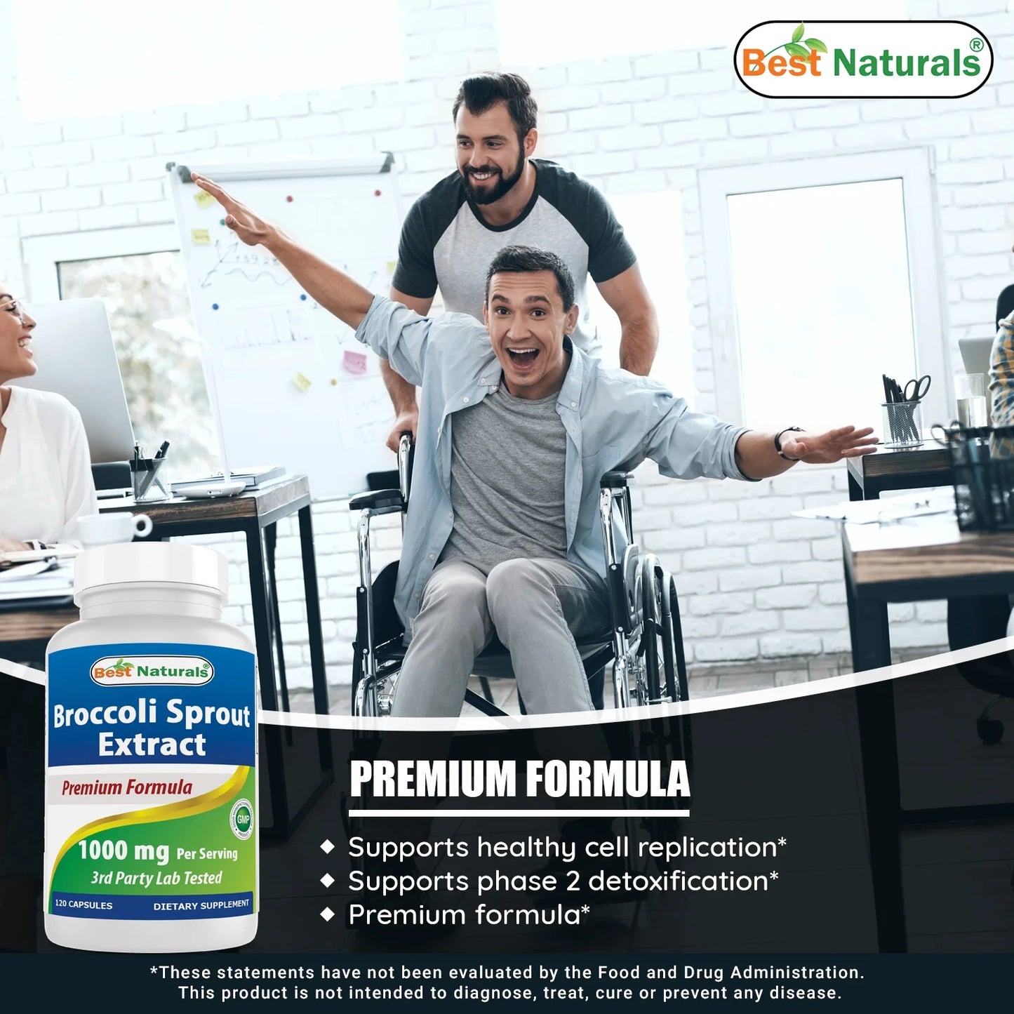 2 Pack  Broccoli Sprouts Extract 1000 Mg 120 Capsules