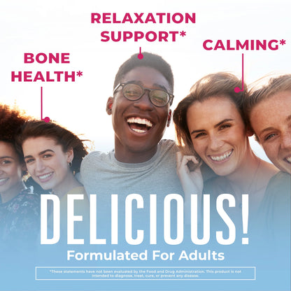 Adult Magnesium Calm Gummies for Bone and Joint Health, Mineral Supplements, Hibiscus, 30 Count