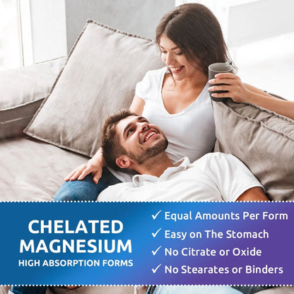 4-In-1 Magnesium Complex - Glycinate, Malate for Muscle & Bone Support - 120 Capsules