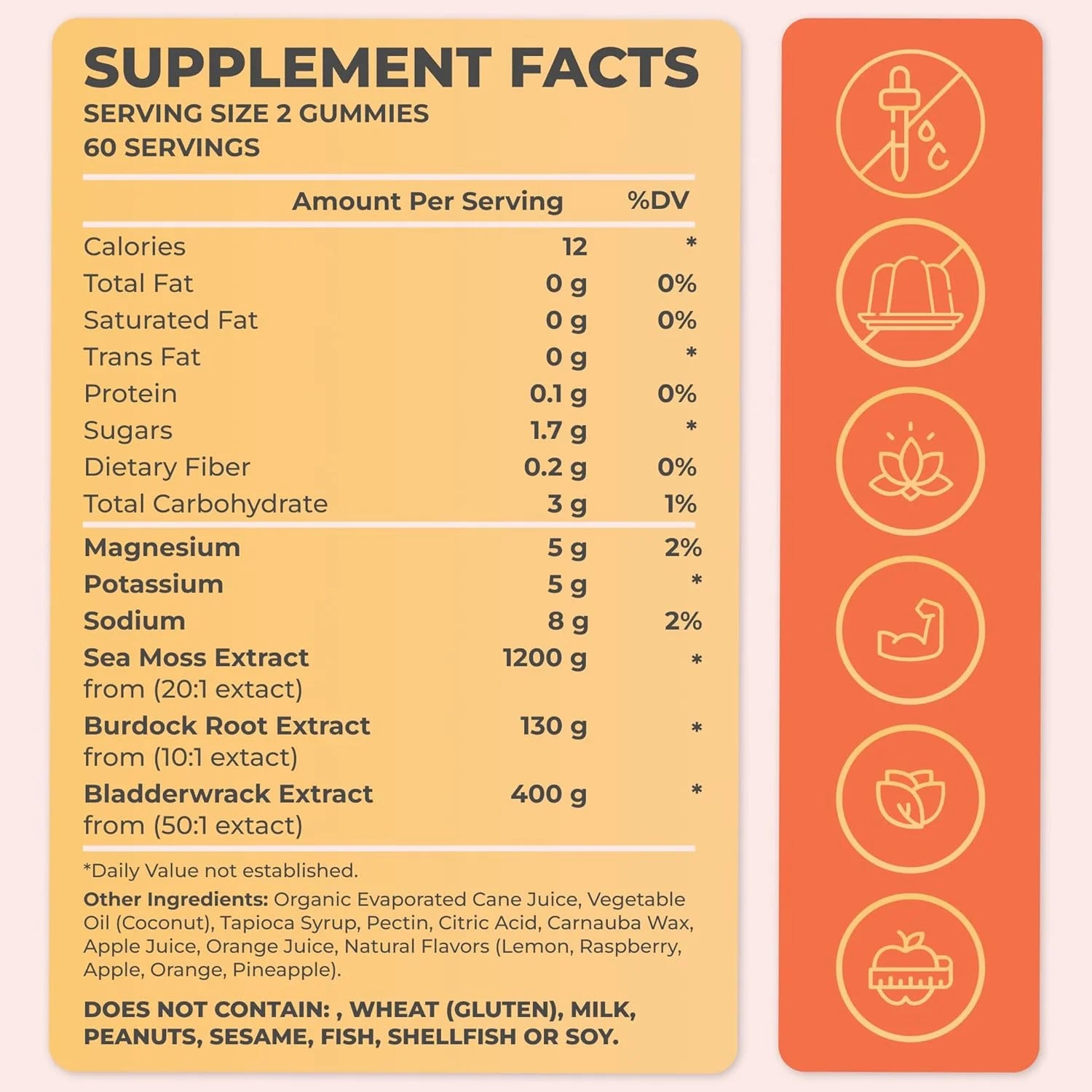 Trueseamoss Sea Moss Gummies – Immune Support, Energy Boost, Skin & Hair Health, Detox with Magnesium, Burdock Root & Bladderwrack – 120 Multiflavor Gummies, Made in the USA