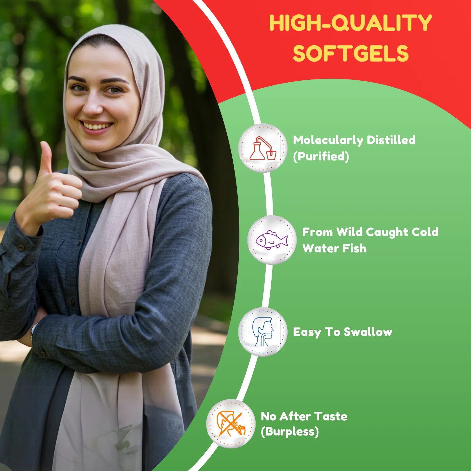 Double Strength Wild-Caught Omega-3 Fish Oil with 480Mg DHA, 720Mg EPA – Supports Heart, Brain & Joint Health