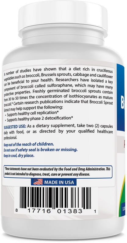 2 Pack  Broccoli Sprouts Extract 1000 Mg 120 Capsules