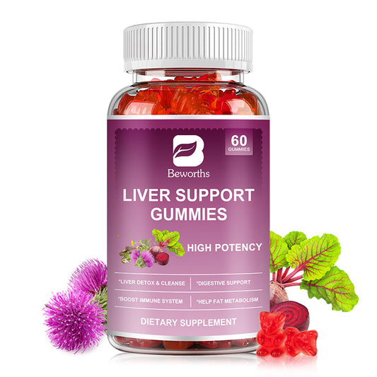 Liver Support Gummies, with Milk Thistle Extract Support Liver Cleanse Detox & Repair, Liver Health, 60 Gummies