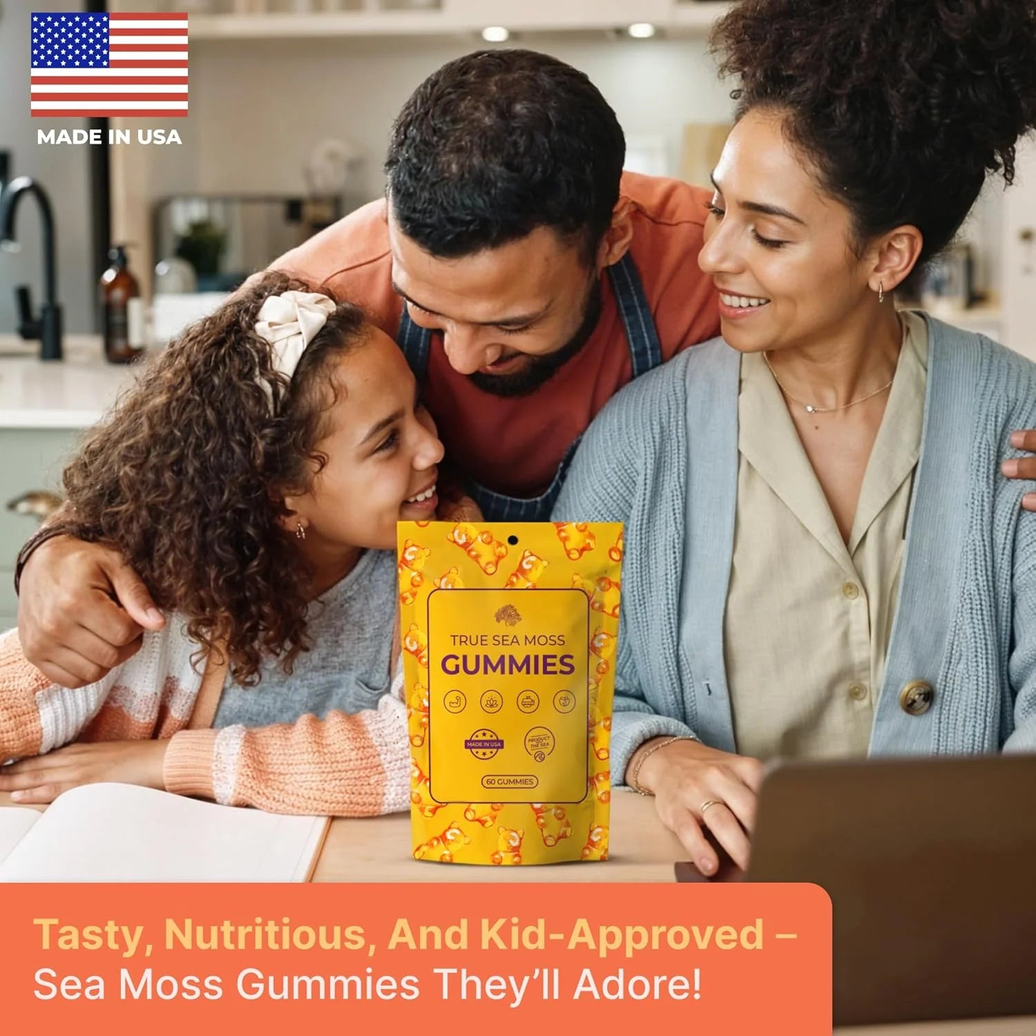 Trueseamoss Sea Moss Gummies – Immune Support, Energy Boost, Skin & Hair Health, Detox with Magnesium, Burdock Root & Bladderwrack – 120 Multiflavor Gummies, Made in the USA