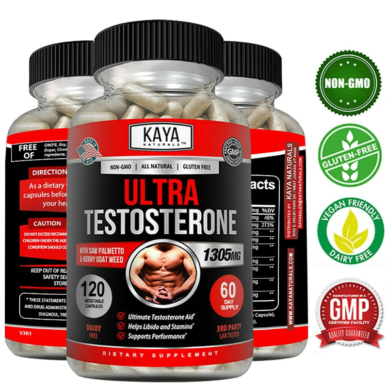 Male Muscle Booster - Natural Workout Supplement to Boost Energy, Endurance and Strength