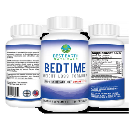 , Bedtime Weight Loss Formula, L-Glutamine, Dietary Supplement, 30 Ct
