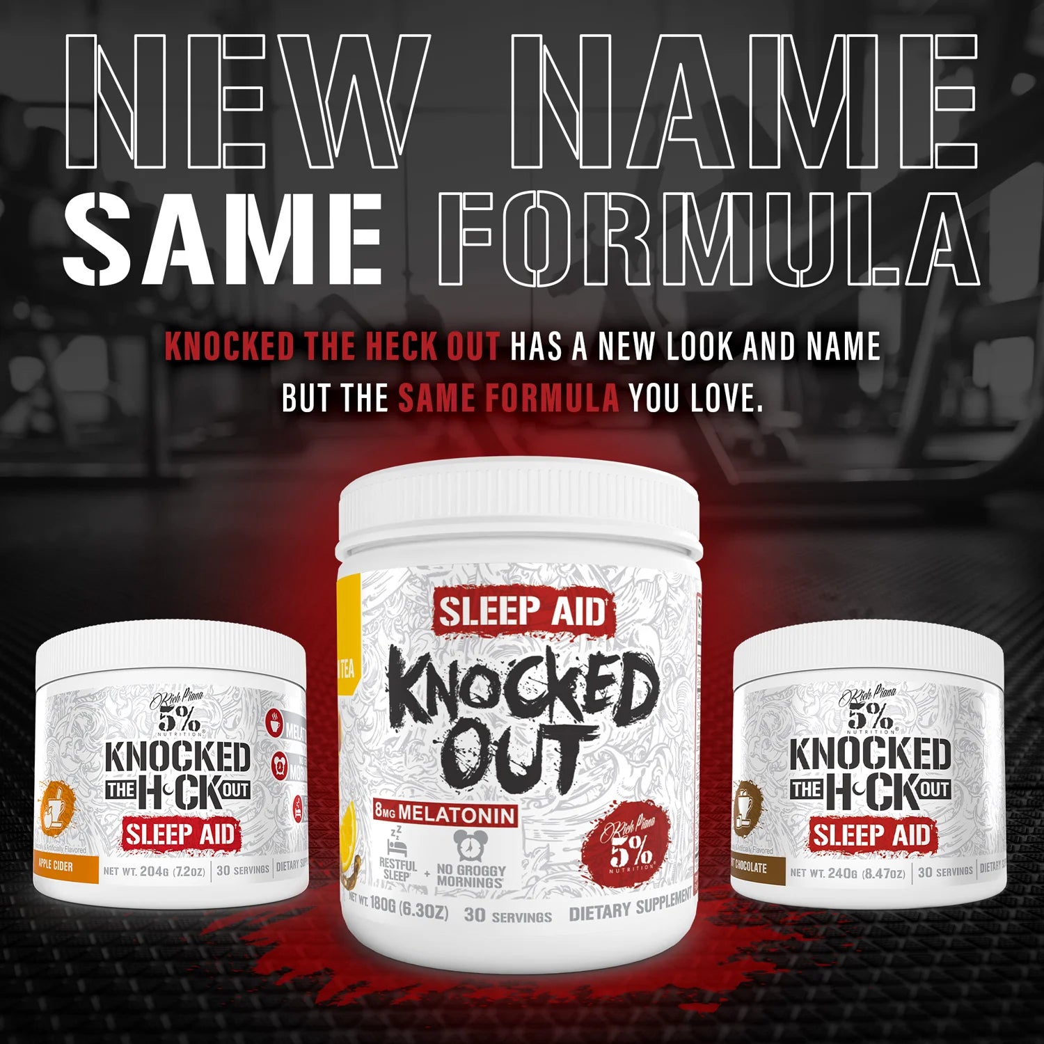 Rich Piana Knocked Out Natural Sleep Aid | Post-Workout Recovery & Deep Sleep Supplement | 6.3 Oz, 30 Servings (Honey Lemon Tea)