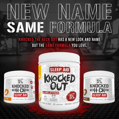 Rich Piana Knocked Out Natural Sleep Aid | Post-Workout Recovery & Deep Sleep Supplement | 6.3 Oz, 30 Servings (Honey Lemon Tea)