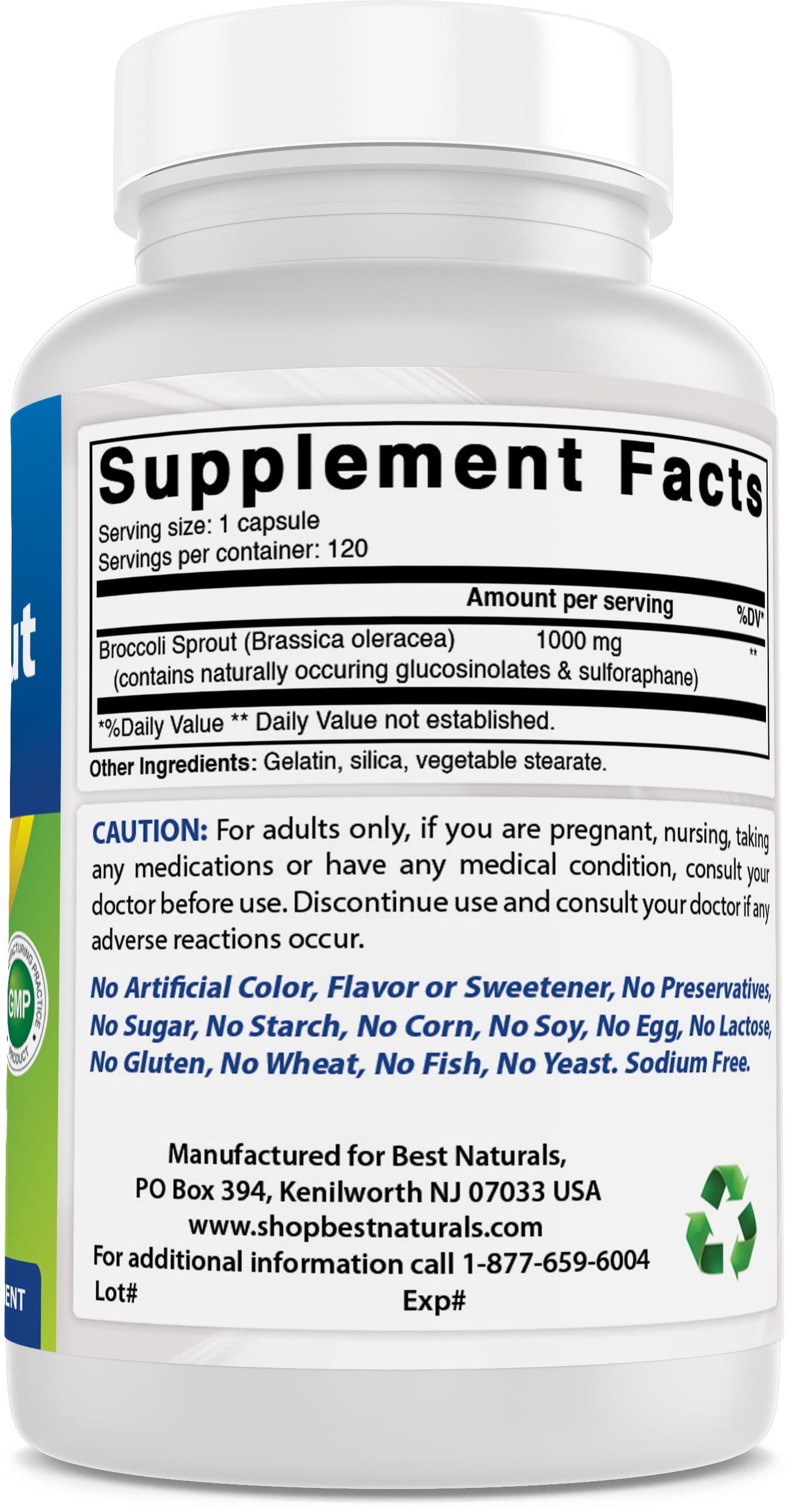 2 Pack  Broccoli Sprouts Extract 1000 Mg 120 Capsules