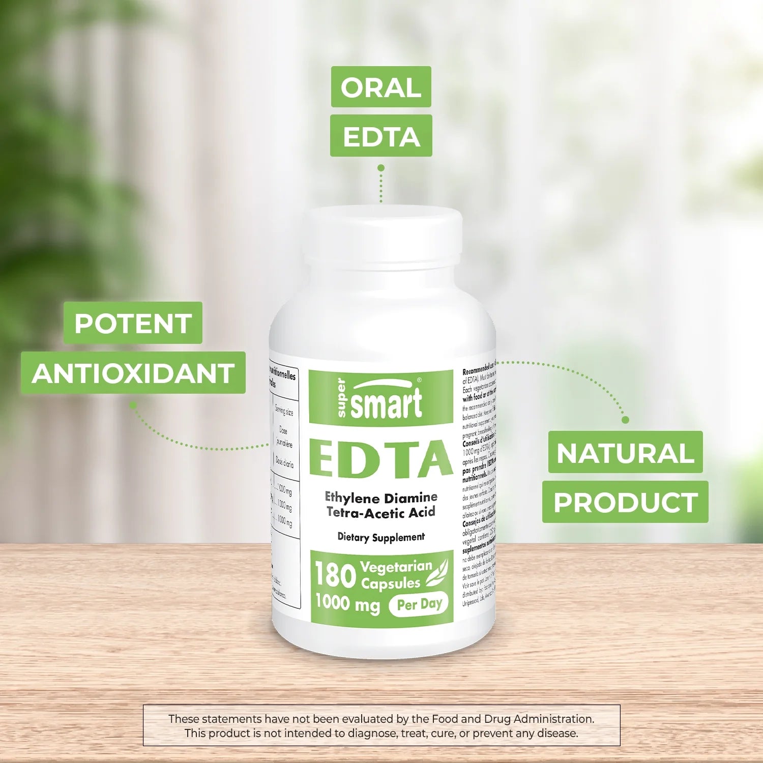 - EDTA 1000Mg per Day - Calcium Disodium EDTA Supplement | Non-Gmo & Gluten Free - 180 Vegetarian Capsules