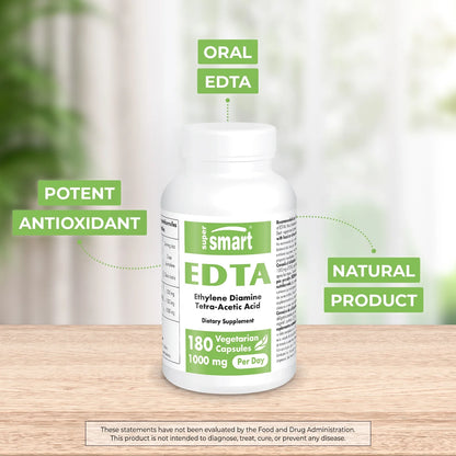 - EDTA 1000Mg per Day - Calcium Disodium EDTA Supplement | Non-Gmo & Gluten Free - 180 Vegetarian Capsules