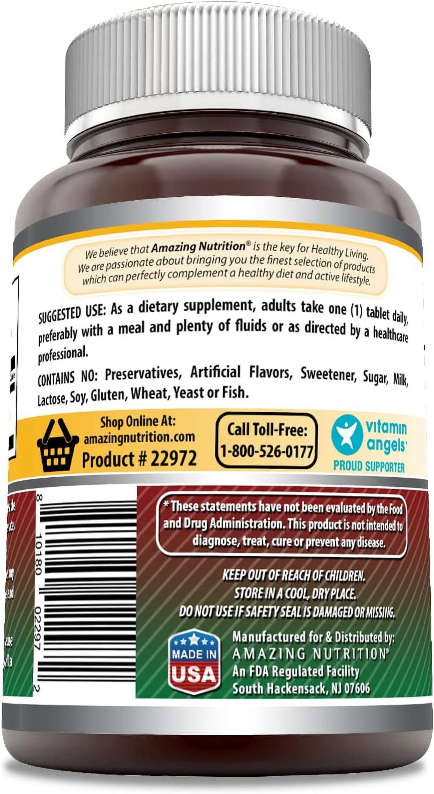Amazing Formulas Iron as Ferrous Sulfate 65 Mg 240 Tablets Supplement | Non-Gmo | Gluten Free | Made in USA